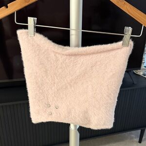 Karl Lagerfeld Blush Fuzzy Neck Accessory